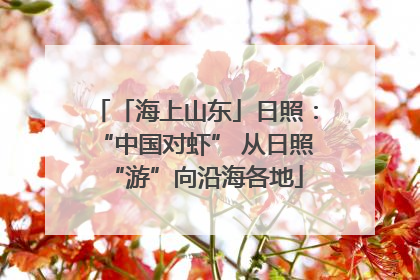 「海上山东」日照：“中国对虾” 从日照“游”向沿海各地