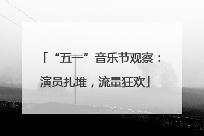 “五一”音乐节观察：演员扎堆，流量狂欢