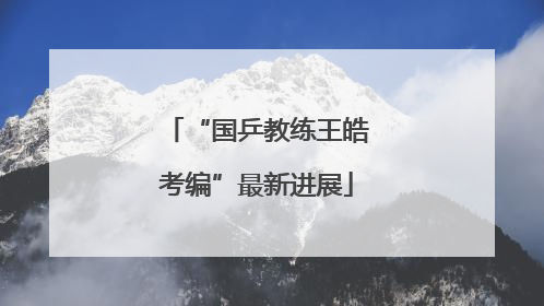 “国乒教练王皓考编”最新进展