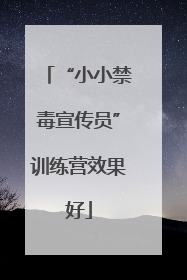 “小小禁毒宣传员”训练营效果好