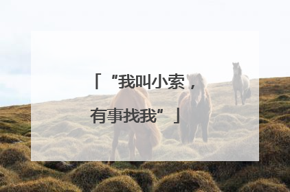 “我叫小索，有事找我”
