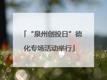 “泉州创投日”德化专场活动举行