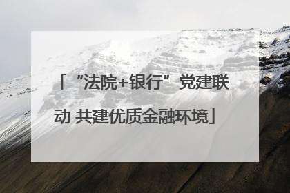 “法院+银行”党建联动 共建优质金融环境