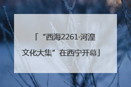 “西海2261·河湟文化大集”在西宁开幕