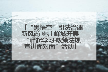 “黑悟空”引法治课新风尚 枣庄峄城开展“峄起学习·政策法规宣讲面对面”活动