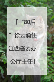 “80后”徐云涌任江西省委办公厅主任