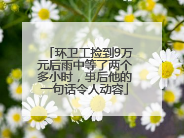 环卫工捡到9万元后雨中等了两个多小时，事后他的一句话令人动容
