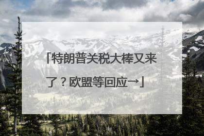 特朗普关税大棒又来了？欧盟等回应→