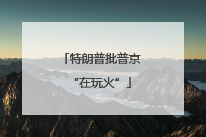 特朗普批普京“在玩火”