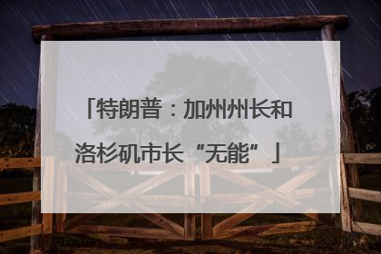 特朗普：加州州长和洛杉矶市长“无能”