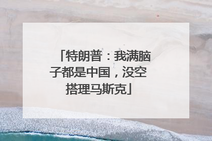特朗普：我满脑子都是中国，没空搭理马斯克