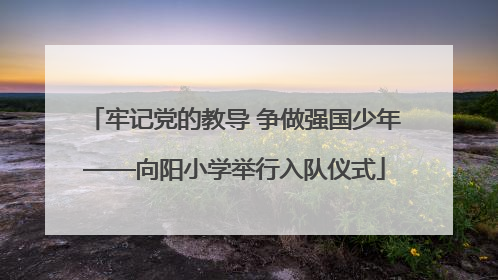 牢记党的教导 争做强国少年——向阳小学举行入队仪式