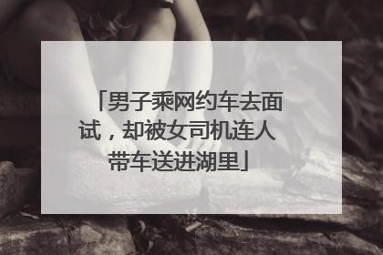 男子乘网约车去面试，却被女司机连人带车送进湖里
