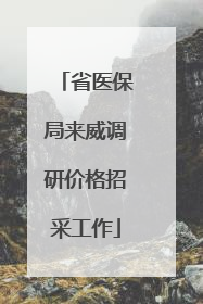 省医保局来威调研价格招采工作