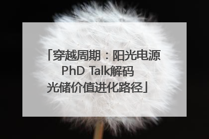 穿越周期：阳光电源PhD Talk解码光储价值进化路径