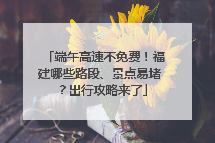 端午高速不免费！福建哪些路段、景点易堵？出行攻略来了