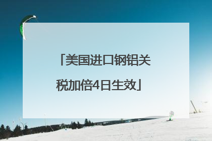 美国进口钢铝关税加倍4日生效