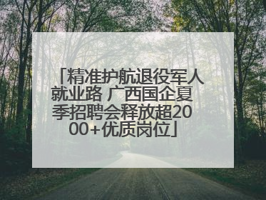 精准护航退役军人就业路 广西国企夏季招聘会释放超2000+优质岗位
