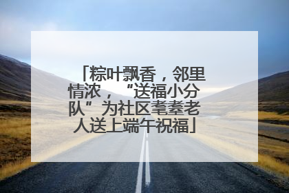 粽叶飘香，邻里情浓，“送福小分队”为社区耄耋老人送上端午祝福