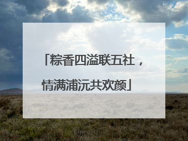 粽香四溢联五社，情满浦沅共欢颜