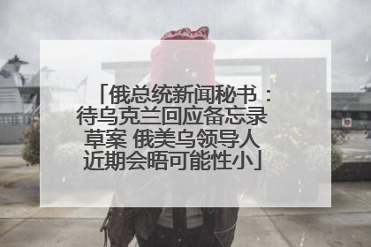 俄总统新闻秘书：待乌克兰回应备忘录草案 俄美乌领导人近期会晤可能性小