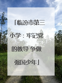 临汾市第三小学：牢记党的教导 争做强国少年