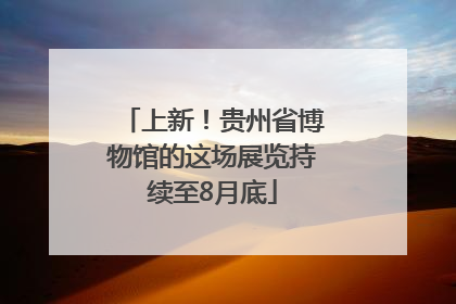 上新！贵州省博物馆的这场展览持续至8月底