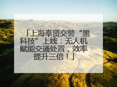 上海奉贤交警“黑科技”上线：无人机赋能交通处置，效率提升三倍！