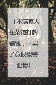 不满家人在茶馆打牌输钱，一男子竟报假警泄愤
