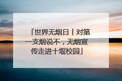 世界无烟日丨对第一支烟说不，无烟宣传走进十堰校园