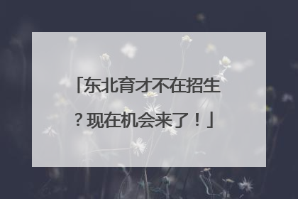 东北育才不在招生？现在机会来了！