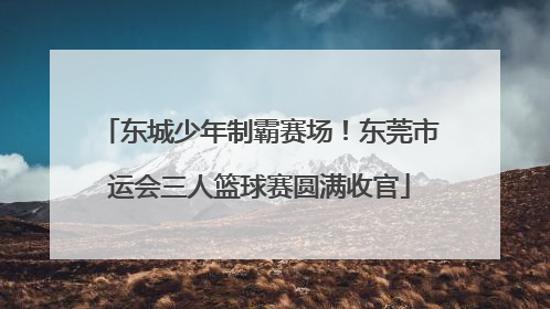 东城少年制霸赛场！东莞市运会三人篮球赛圆满收官