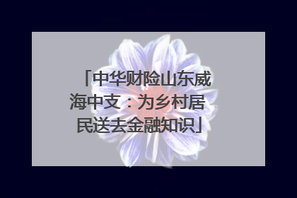 中华财险山东威海中支：为乡村居民送去金融知识