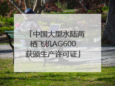 中国大型水陆两栖飞机AG600获颁生产许可证