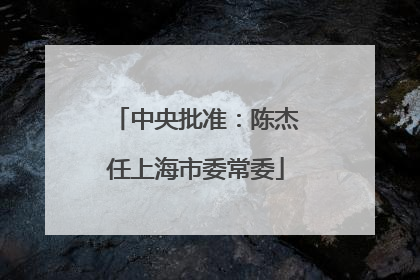 中央批准：陈杰任上海市委常委