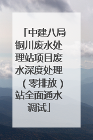 中建八局铜川废水处理站项目废水深度处理（零排放）站全面通水调试