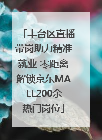 丰台区直播带岗助力精准就业 零距离解锁京东MALL200余热门岗位