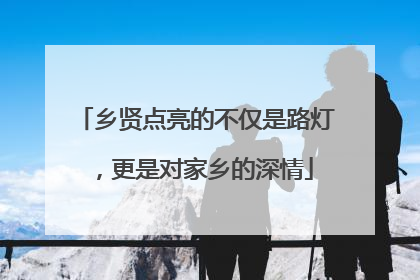 乡贤点亮的不仅是路灯，更是对家乡的深情