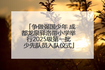 争做强国少年 成都龙泉驿洛带小学举行2025级第一批少先队员入队仪式