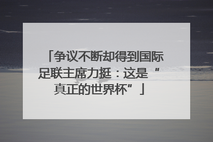 争议不断却得到国际足联主席力挺：这是“真正的世界杯”