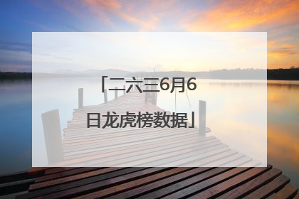 二六三6月6日龙虎榜数据