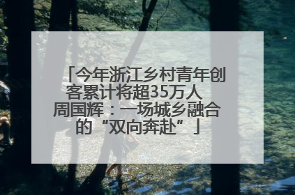 今年浙江乡村青年创客累计将超35万人 周国辉：一场城乡融合的“双向奔赴”