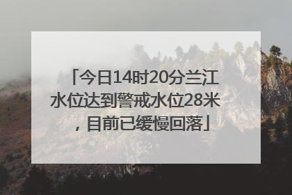 今日14时20分兰江水位达到警戒水位28米，目前已缓慢回落