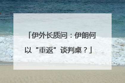 伊外长质问：伊朗何以“重返”谈判桌？