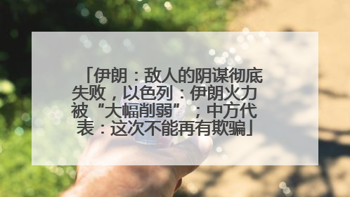 伊朗：敌人的阴谋彻底失败，以色列：伊朗火力被“大幅削弱”；中方代表：这次不能再有欺骗
