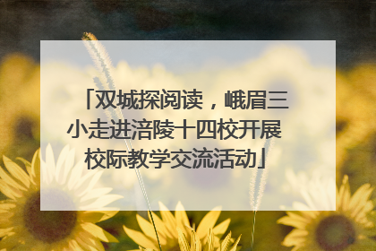 双城探阅读，峨眉三小走进涪陵十四校开展校际教学交流活动