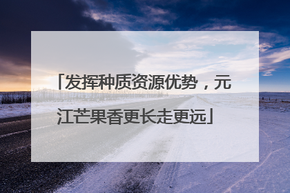 发挥种质资源优势，元江芒果香更长走更远