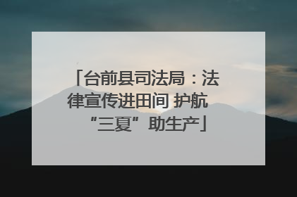 台前县司法局：法律宣传进田间 护航“三夏”助生产