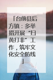 台前县后方镇：多举措开展“扫黄打非”工作，筑牢文化安全防线