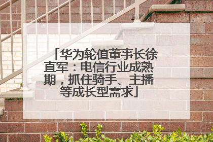 华为轮值董事长徐直军：电信行业成熟期，抓住骑手、主播等成长型需求